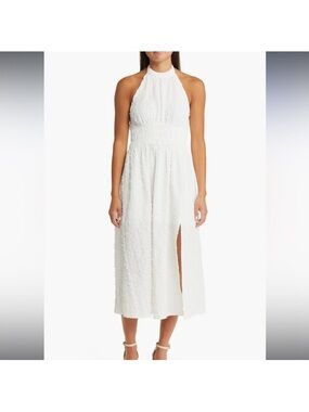 Floret Studios Halter Midi Dress in White